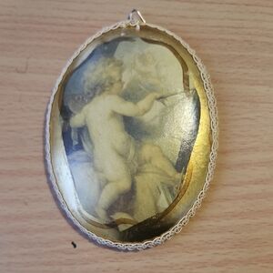 Gold and Cream Ceramic Art Plaque
